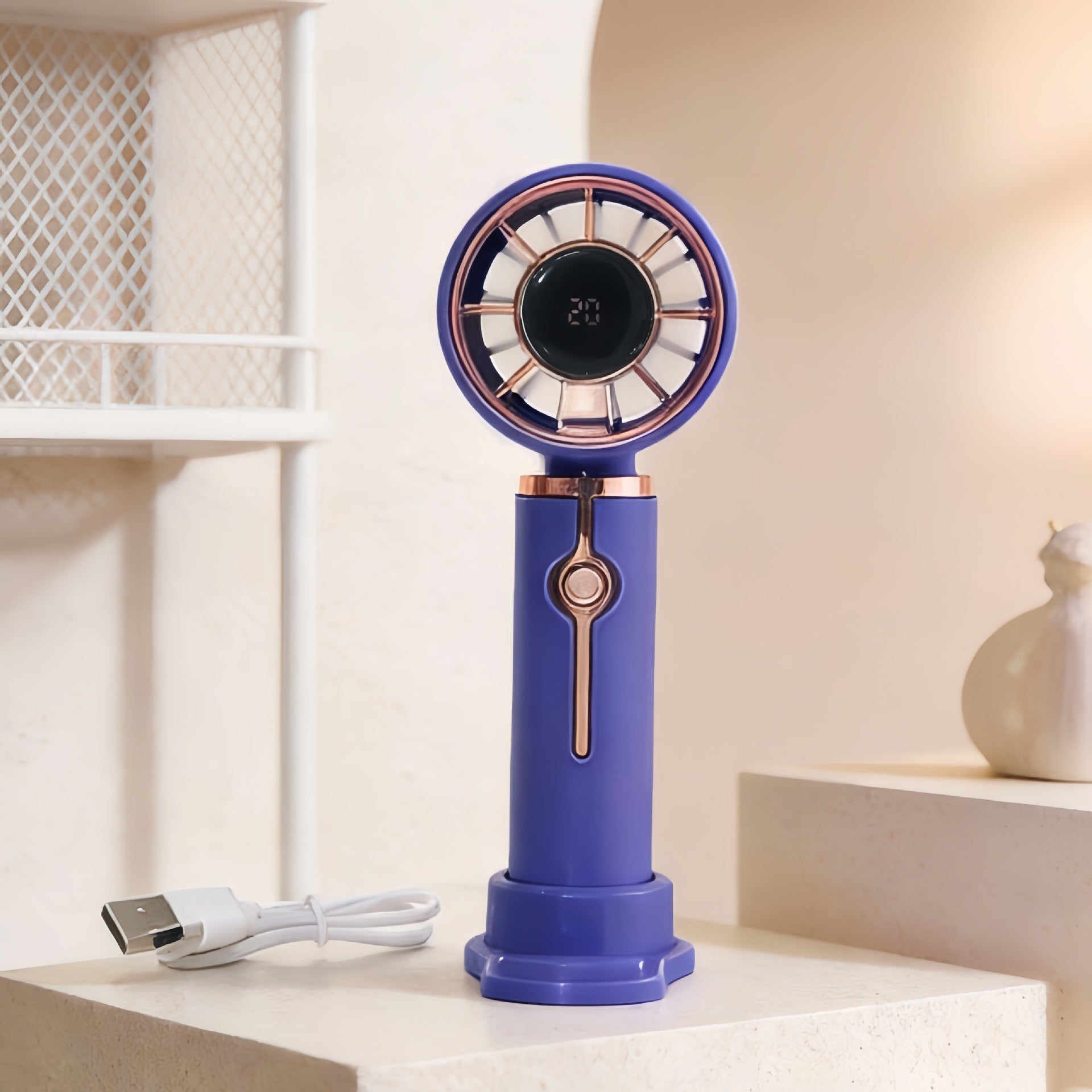 Women's Portable USB Handheld Fan with Variable Speed Control Compact Lightweight Quiet Operation