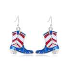 Women's Lightweight Star Earrings Enamel Flag Design Fishhook Closure Zinc Alloy