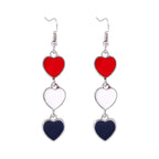 Women's Lightweight Star Earrings Enamel Flag Design Fishhook Closure Zinc Alloy