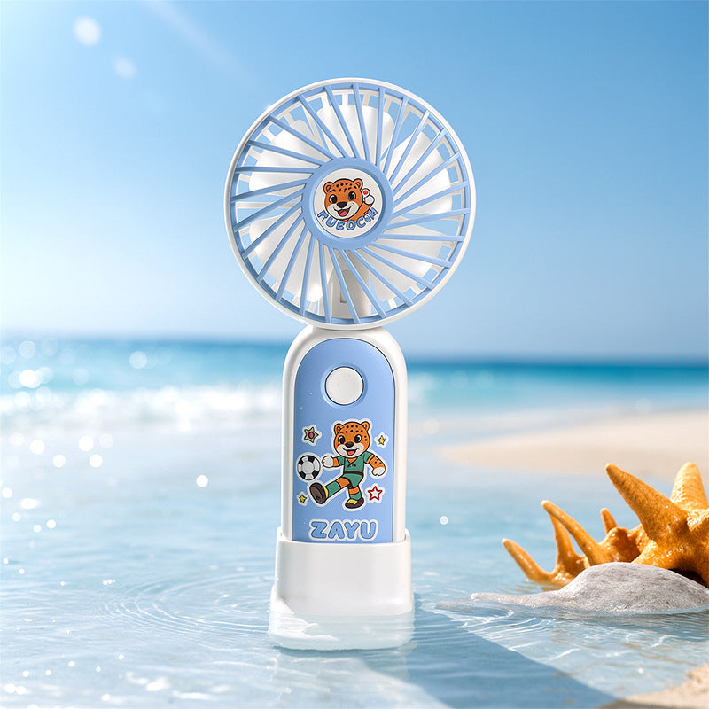 Cartoon Character Mini Portable Fan Rechargeable Battery Lightweight