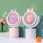 Harrow Handheld Cooling Fan Portable Rechargeable Cartoon-Inspired Personal Fan Quiet Operation