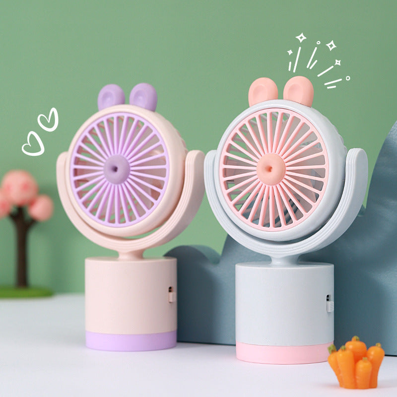 Handheld Portable Cooling Fan Cute Cartoon Design Rechargeable USB Battery Operated Quiet Operation