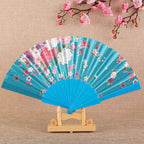 Ladies Decorative Folding Fan Lightweight Floral Design Compact Accessory