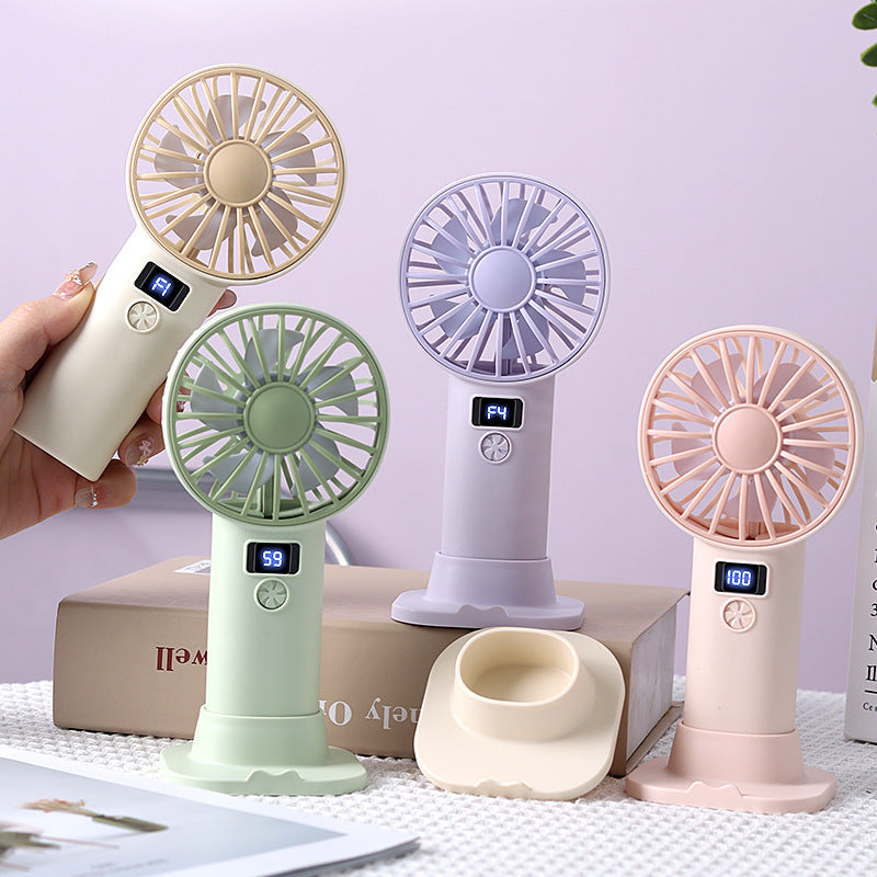 Portable Mini Fan Rechargeable Battery Powered with LED Display and Variable Speed