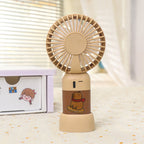 Rechargeable Mini Table Fan USB Portable Silent Motor LED Mood Light Unisex
