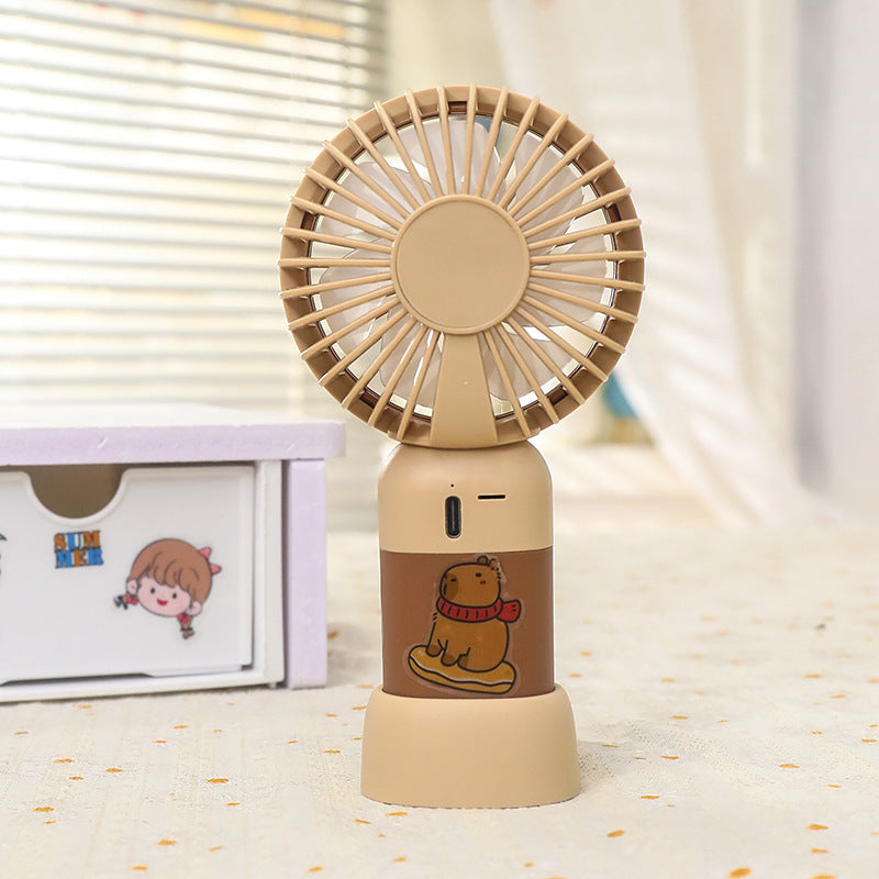 Rechargeable Mini Table Fan USB Portable Silent Motor LED Mood Light Unisex