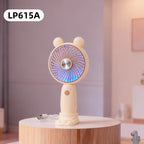 Portable Handheld Fan for Women with LED Lights USB Rechargeable Quiet Operation Ergonomic Design Compact Size