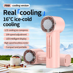 Portable Ice-Cooling Handheld Fan with Adjustable Speeds and LED Display Compact Personal Cooling Device