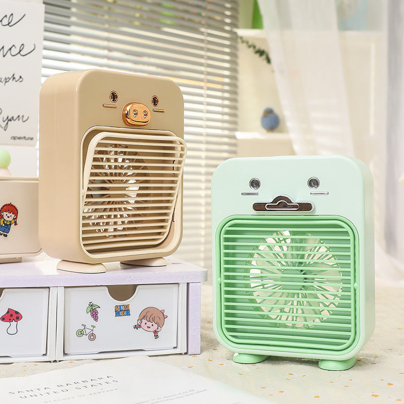 Portable Mini Fan USB Rechargeable Cute Animal Design Lightweight Handheld Fan