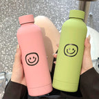 Women's Insulated Stainless Steel Water Bottle Double Vacuum Seal Fun Emoji Design
