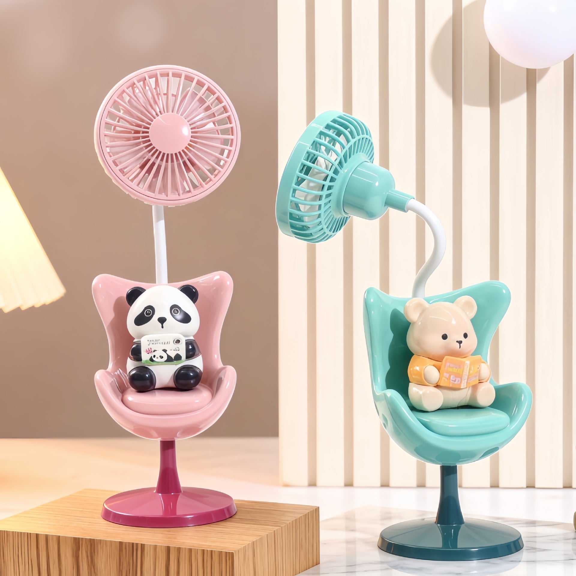 Portable Mini Fan for Women USB Rechargeable Quiet Operation Cute Panda Design