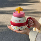Unisex Coffee Pot Playful Colorful Design Durable Material Spill-Proof Lid Handle