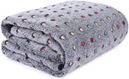 Brehn Plush Blanket with Colorful Polka Dot Pattern Soft Cozy Throw for Indoor and Outdoor Use