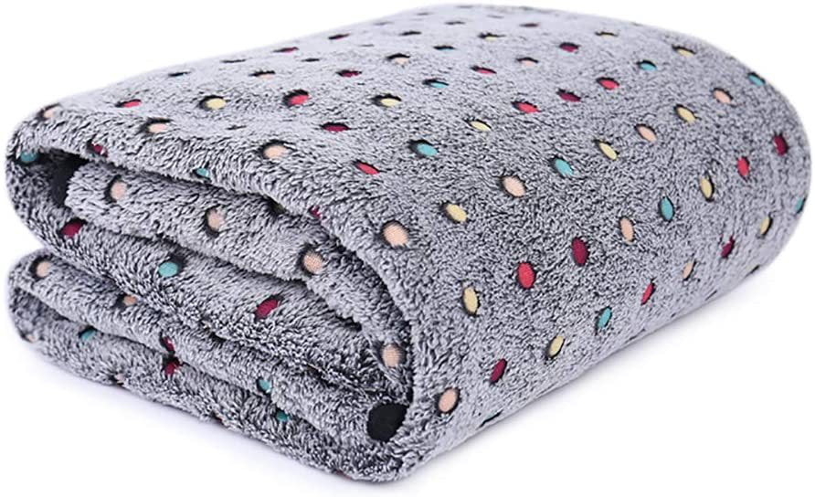 Brehn Plush Blanket with Colorful Polka Dot Pattern Soft Cozy Throw for Indoor and Outdoor Use