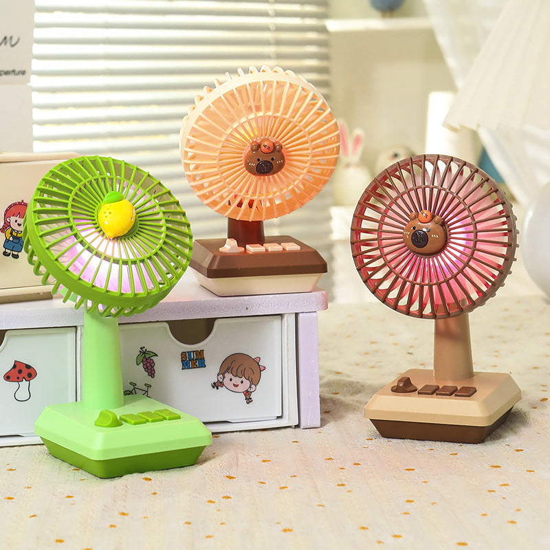 Portable USB Table Fan Ladies Pineapple Design Lightweight Quiet Adjustable Speeds