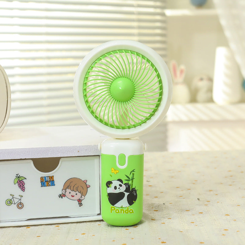 Portable Handheld Fan USB Rechargeable Cute Animal Design Compact Lightweight for Women and Kids