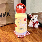 Ladies Insulated Water Bottle BPA-Free Plastic Cute Animal Design with Handle Keeps Drinks Hot or Cold
