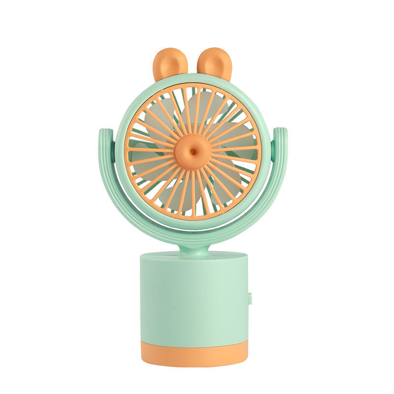 Portable Hand Fan USB Rechargeable Quiet Operation Playful Rabbit Design Compact Lightweight