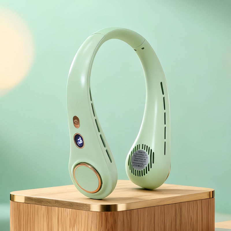 Rechargeable Portable Neck Fan Unisex Hands-Free Flexible Goosenecks Quiet Motor