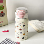 Women’s BPA-Free Plastic Water Bottle with Clip Closure and Animal Design, Leak-Proof, Dishwasher Safe