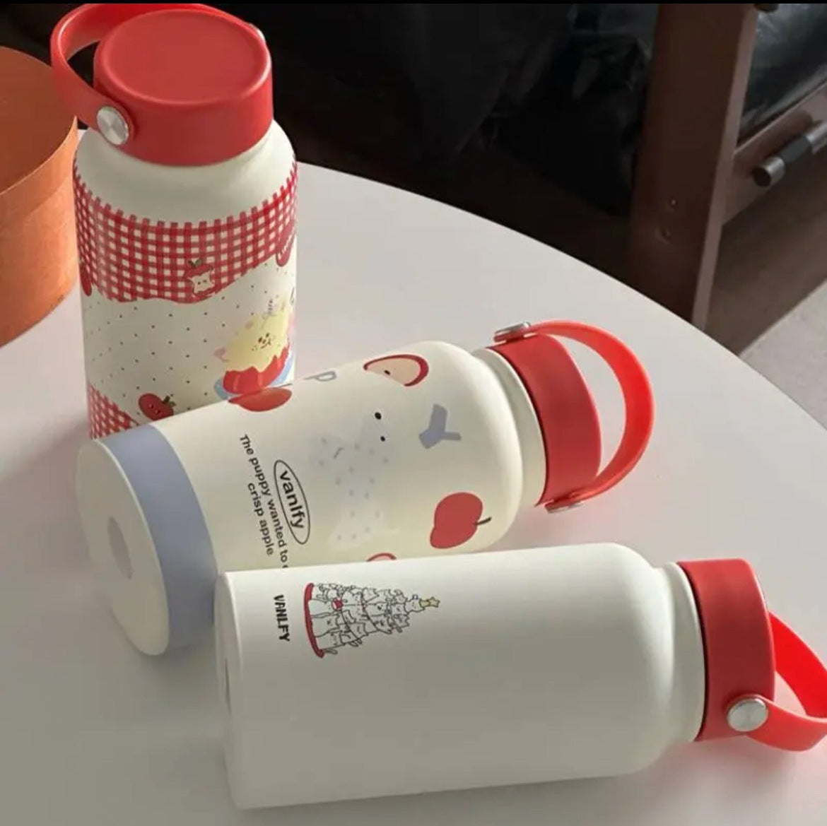Insulated Stainless Steel Water Bottle for Women with Animal Design and Flip Lid