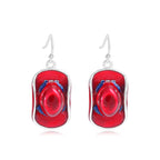 Women's Lightweight Star Earrings Enamel Flag Design Fishhook Closure Zinc Alloy