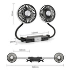 Dual-Function Rechargeable Clip-On Fan with Dual Heads Portable Personal Cooling Fan