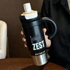 Women’s Stainless Steel Insulated Mug with Spill-Resistant Drinking Lid and Double-Wall Insulation