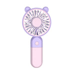 Portable Mini Fan USB Rechargeable 3-Speed Compact Lightweight Bear Design