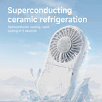 Portable Handheld Fan with Mirror USB Rechargeable Lightweight Personal Cooling Fan