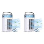 Micro Desktop Evaporative Cooler USB Powered with Replaceable Activated Carbon Cooling Pad Unisex One Size