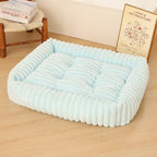 Plush Pet Bed with High Edge Non-Slip Bottom Soft Cozy Dog Cat Bed