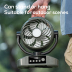 Portable Multifunction Personal Fan with LED Display and Adjustable Tilt, Quiet Energy-Efficient Table Fan for Home and Office