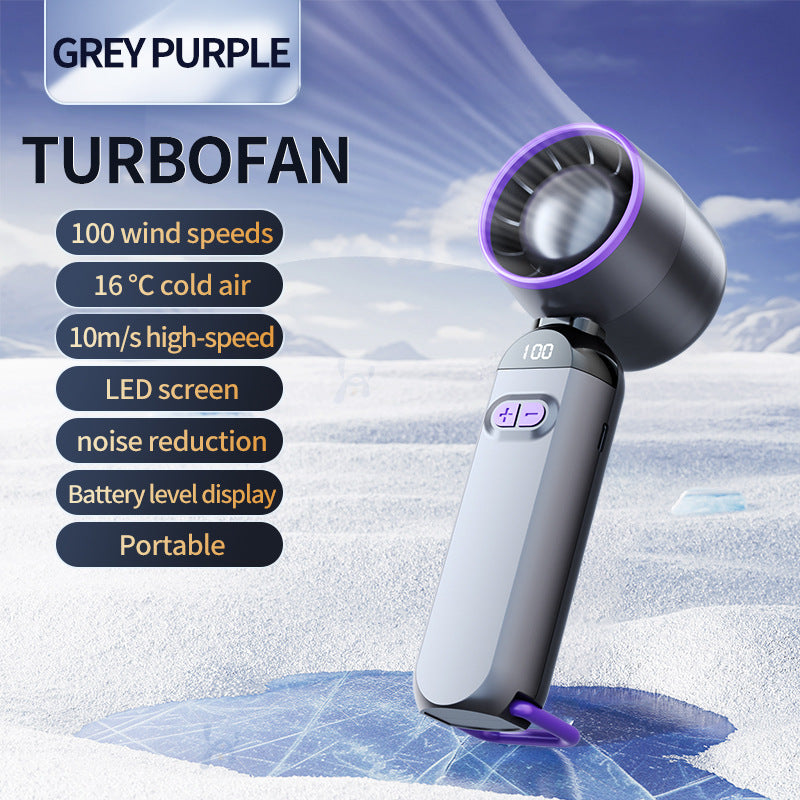 Women's Portable Turbo Cooling Fan with LED Display and Noise Reduction