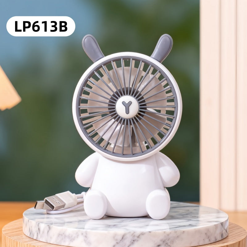 Compact USB Table Fan Quiet DC Motor Child-Safe Portable Figure Design
