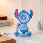 Ladies Table Fan USB-Powered Compact Animal Design Adjustable Airflow Desk Fan
