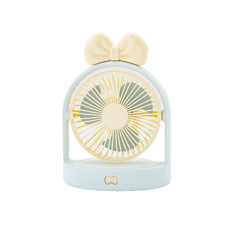 Portable Table Fan Compact Quiet Operation Adjustable Speeds Long Battery Life Cute Design for Women