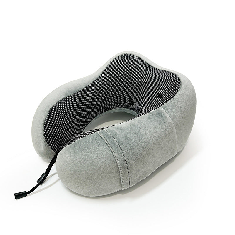 Unisex Memory Foam Travel Neck Pillow with Adjustable Straps and Breathable Cover