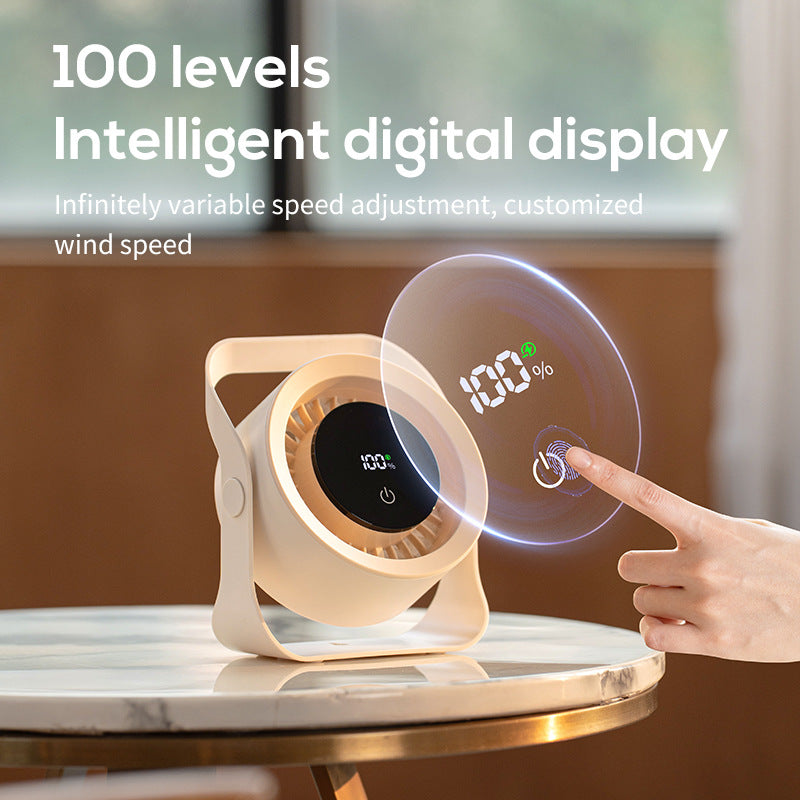 Portable USB Rechargeable Personal Fan with Digital Display Compact Lightweight Unisex
