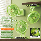 Wall Fan With Automatic Oscillation 5 Speed Levels LED Display Rechargeable Wireless