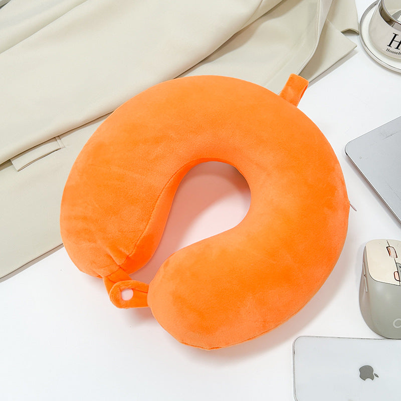 Ergonomic Neck Pillow with Velvety Cover Lightweight Portable Travel and Office Support