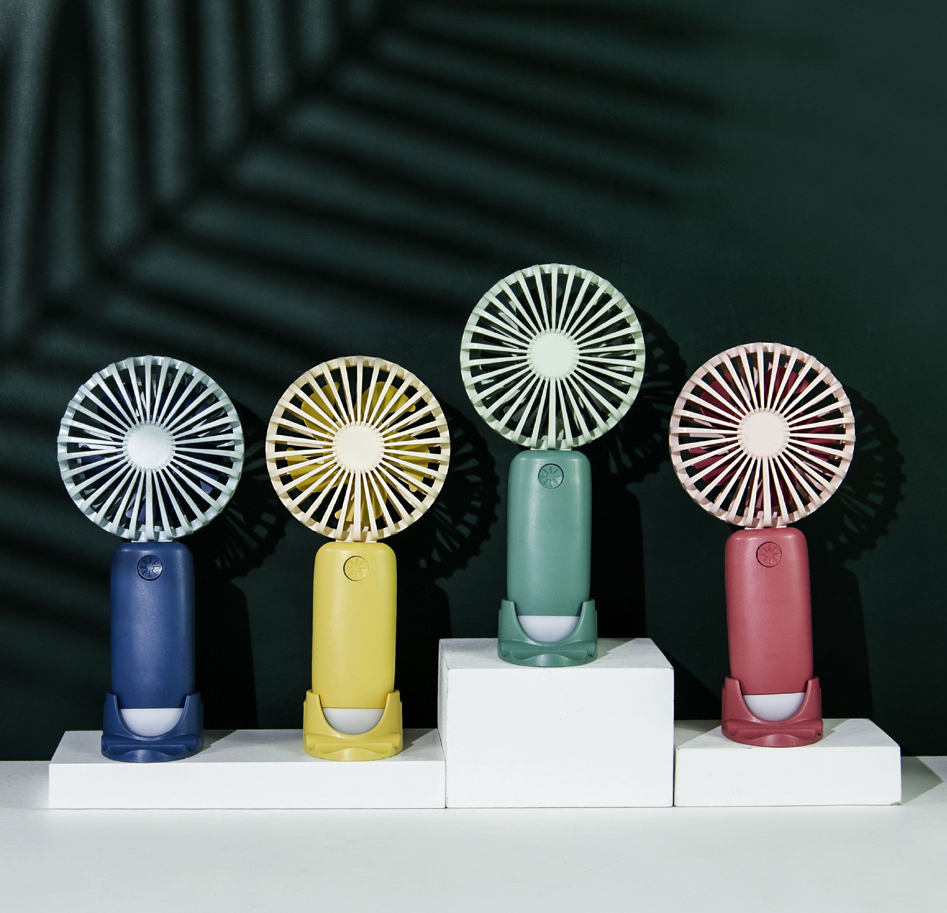 Portable LED Handheld Fan Rechargeable Battery Adjustable Speeds Compact Lightweight