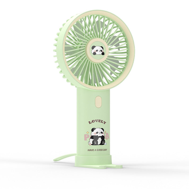 Portable Handheld Fan USB Rechargeable Cute Panda Design 3 Speeds Lightweight