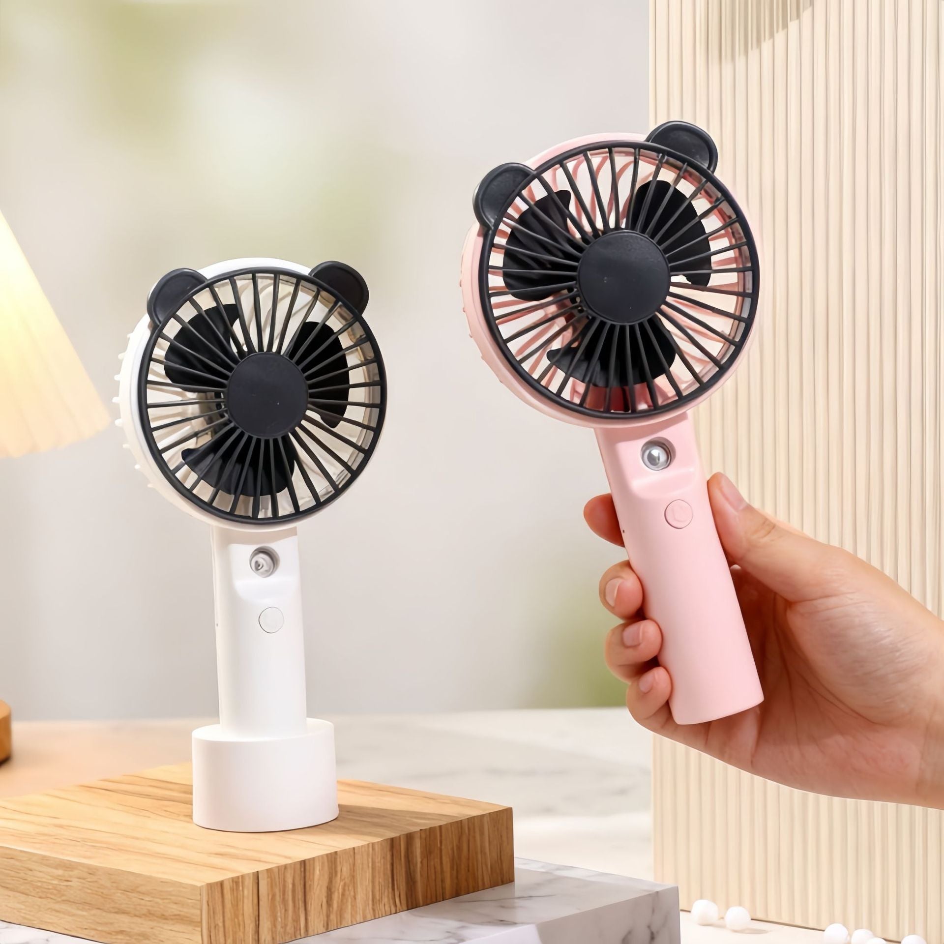 Portable Hand Fan with Spray Function USB Rechargeable Lightweight Personal Cooling Fan