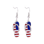 Women's Lightweight Star Earrings Enamel Flag Design Fishhook Closure Zinc Alloy