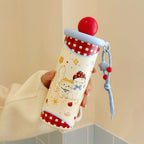 Insulated BPA-Free Plastic Water Bottle with Carrying Strap and Animal Motif for Women