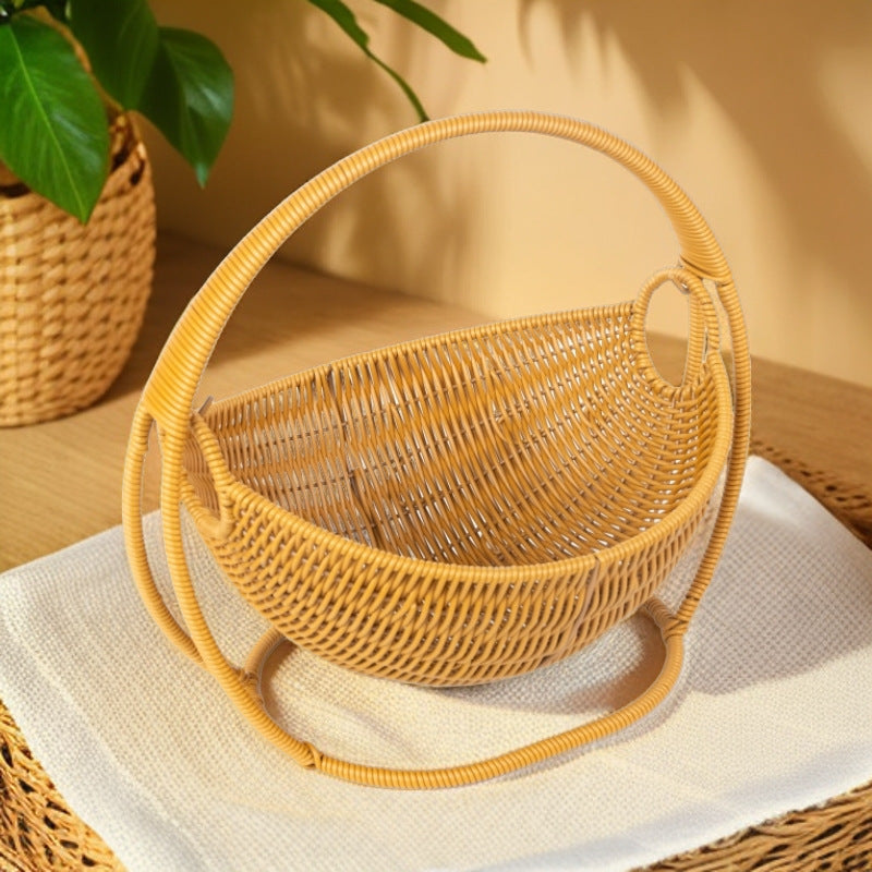 Handwoven Decorative Fruit Bowl 28cm Diameter Unisex Kitchen Basket