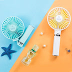 Portable Handheld Fan Rechargeable Battery Quiet Operation Compact Lightweight