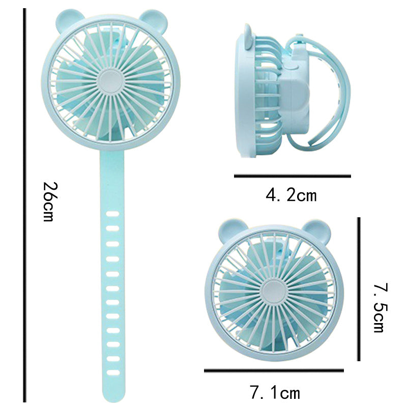 Portable Handheld Fan for Women with Wrist Strap Rechargeable USB Pink