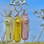 Rechargeable Mini Keychain Fan USB Portable Handheld with Wrist Strap and Frog Charm